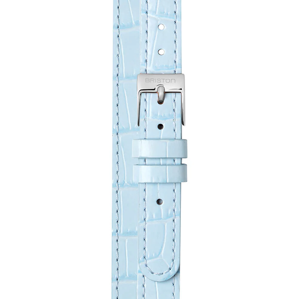 BRACELET CUIR LUXURY 2 BRINS - 12 MM - BLEU CLAIR