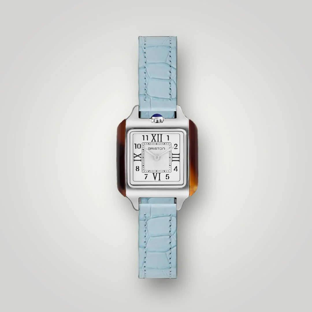 BRACELET CUIR LUXURY 2 BRINS - 12 MM - BLEU CLAIR - Image 2