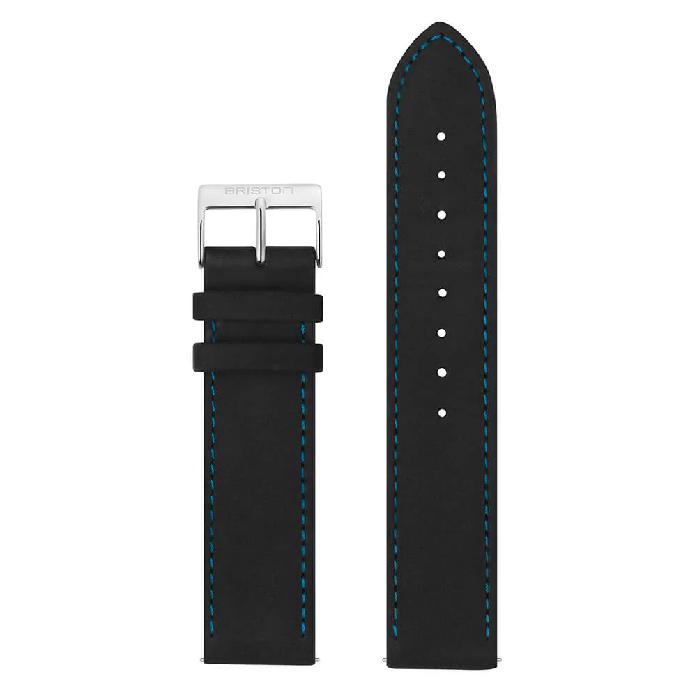 BRACELET CUIR VINTAGE - NOIR/BLEU