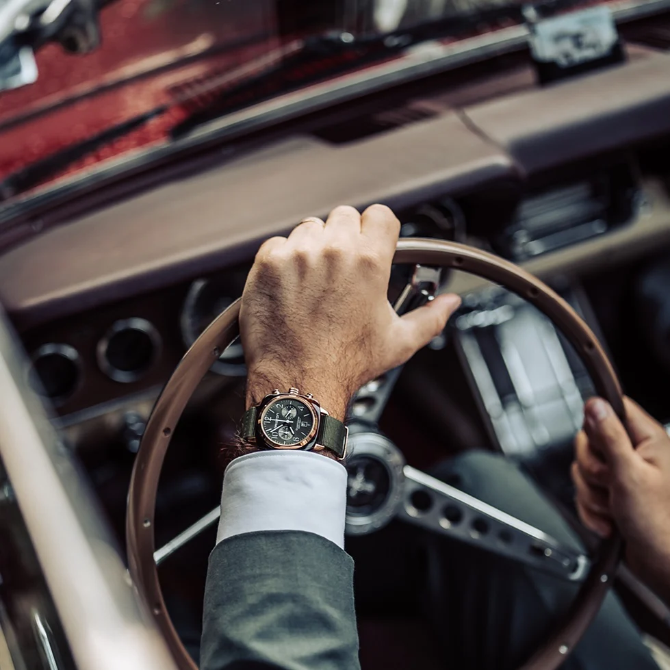 Clubmaster Classic - Chrono - Rose Gold - Vert Olive - Image 2
